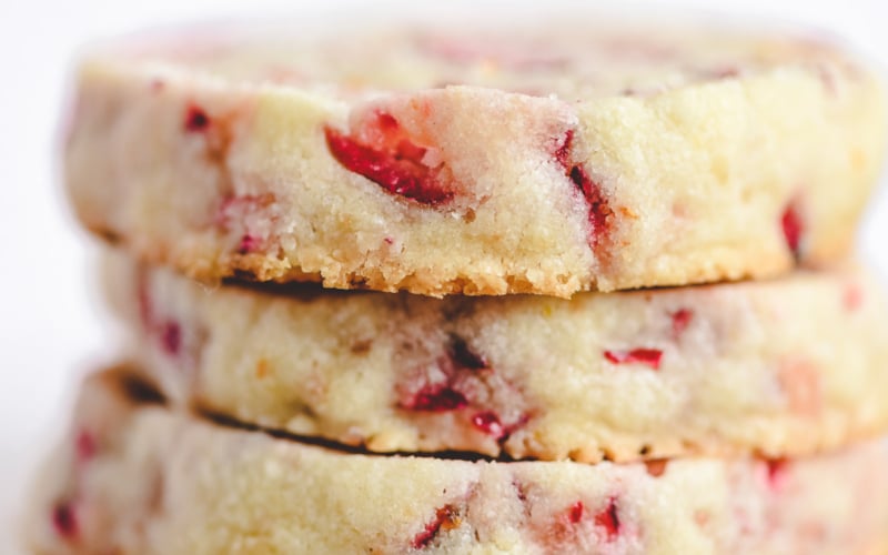 a stack of cranberry orange cookies