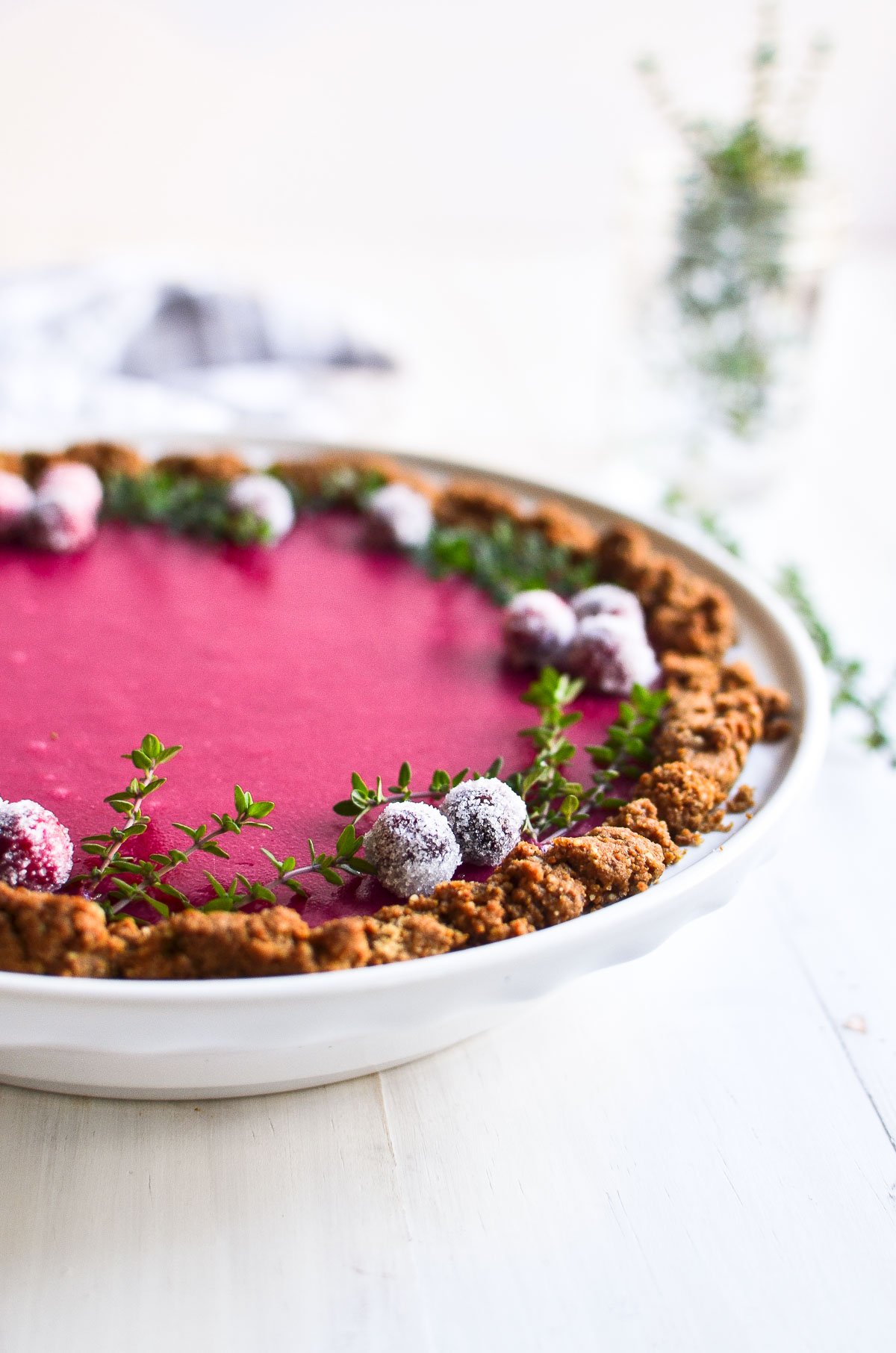 cranberry pie with gingersnap crust