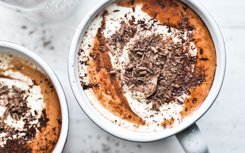 hot chocolate in a mug