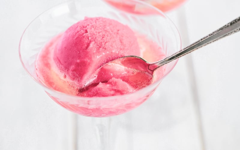 raspberry and champagne sorbet