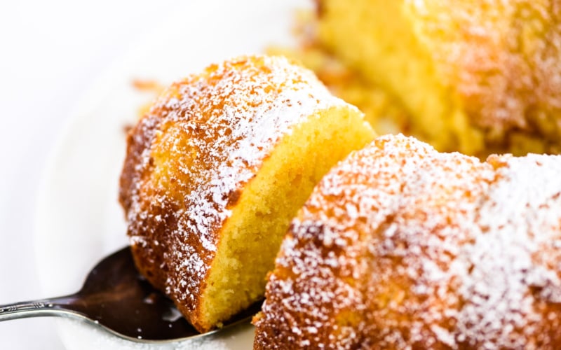 Sicilian orange cake, sliced