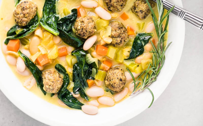 Tuscan white bean soup with sausage.