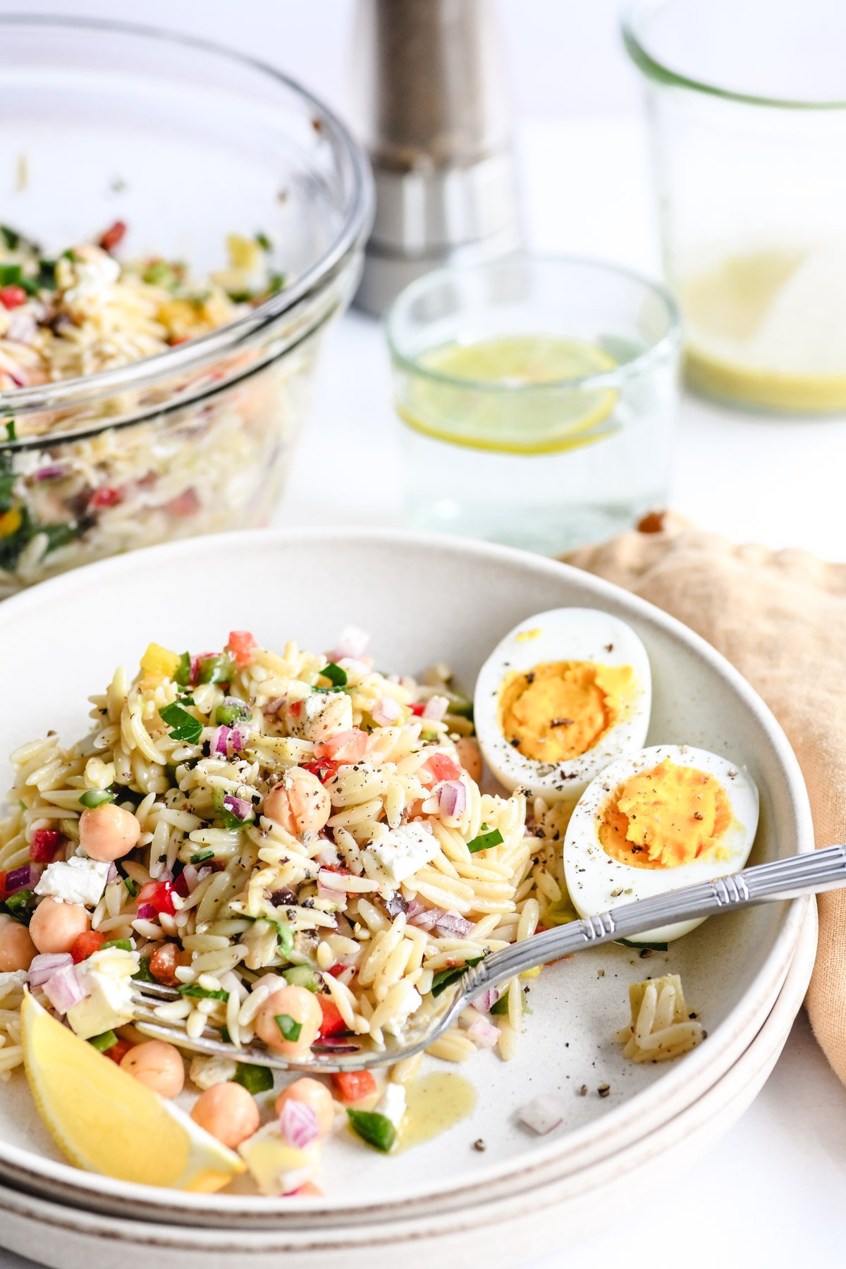 Orzo Pasta Salad with Lemon Vinaigrette - Flavor Mosaic