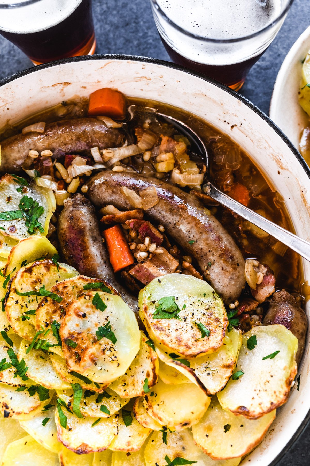 Dublin Coddle ~ a quick cooking Irish stew!