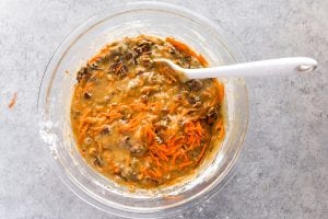 Carrot cake batter, ready to bake