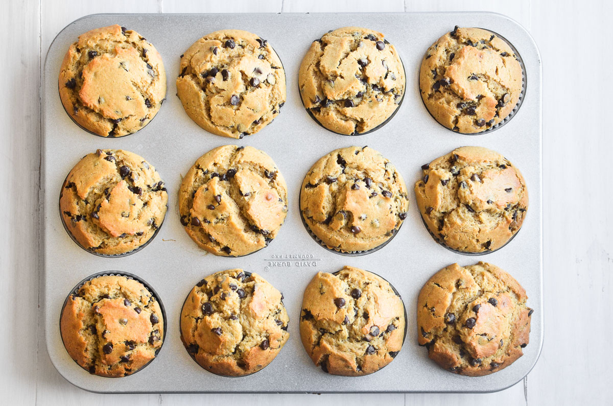 Chocolate Chip Peanut Butter Muffins • a family favorite!