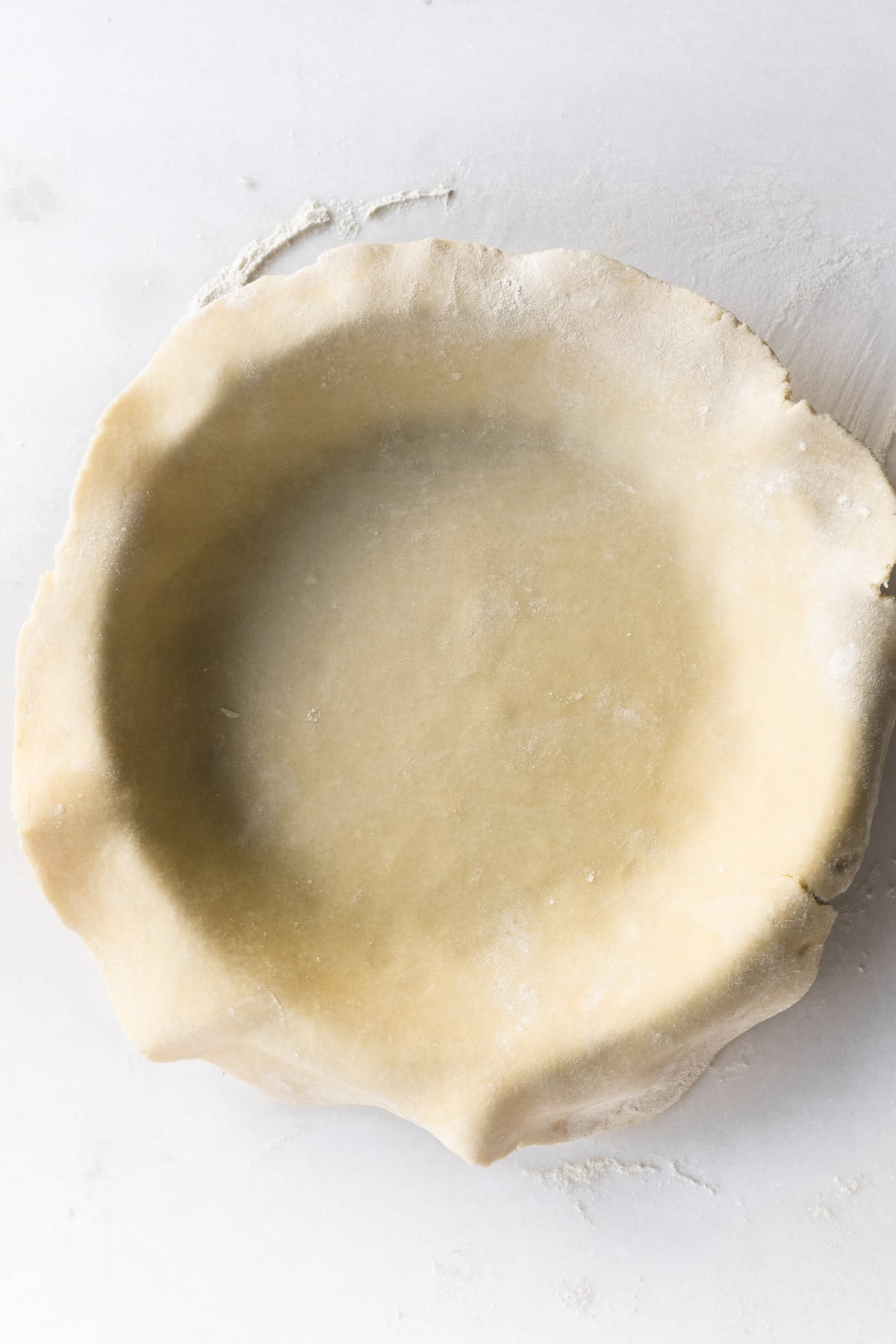 pie dough in pie plate