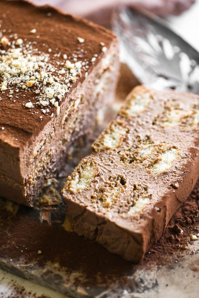 tiramisu, sliced.