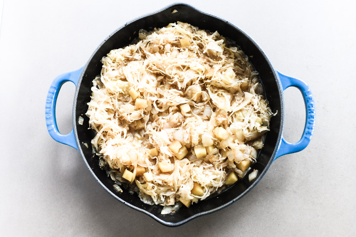 Baked Brats in Caramelized Sauerkraut • The View from Great Island