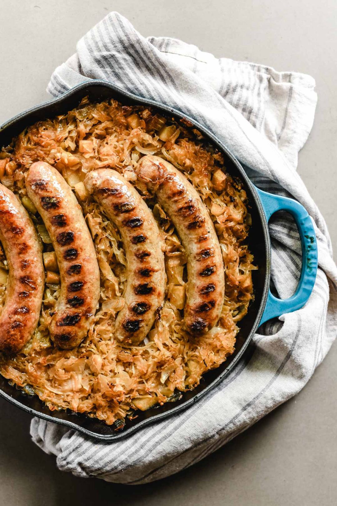 Baked Brats in Caramelized Sauerkraut • The View from Great Island