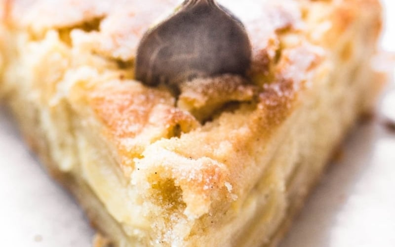 Dutch Apple Cake with fork