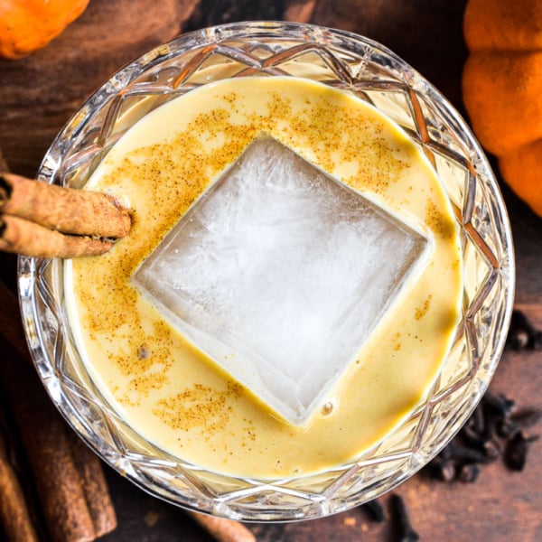 pumpkin liqueur over ice