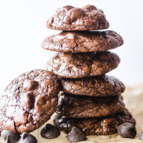 brownie cookies, stacked