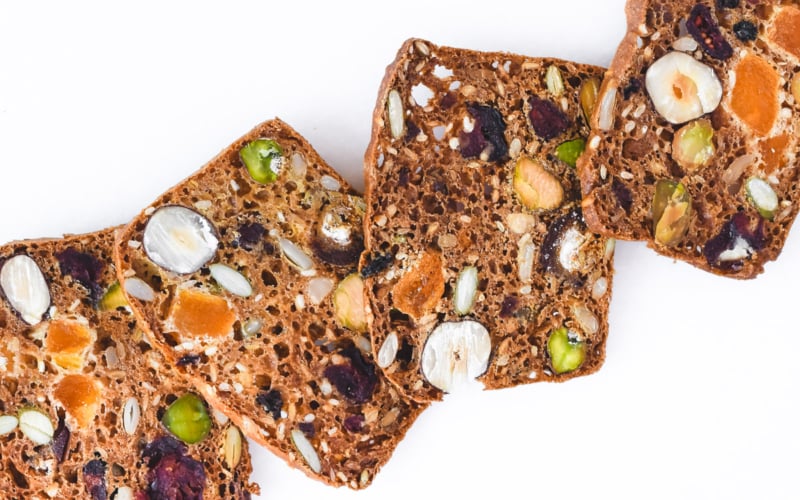 Raincoast Crisps Recipe, crackers laid out on white board