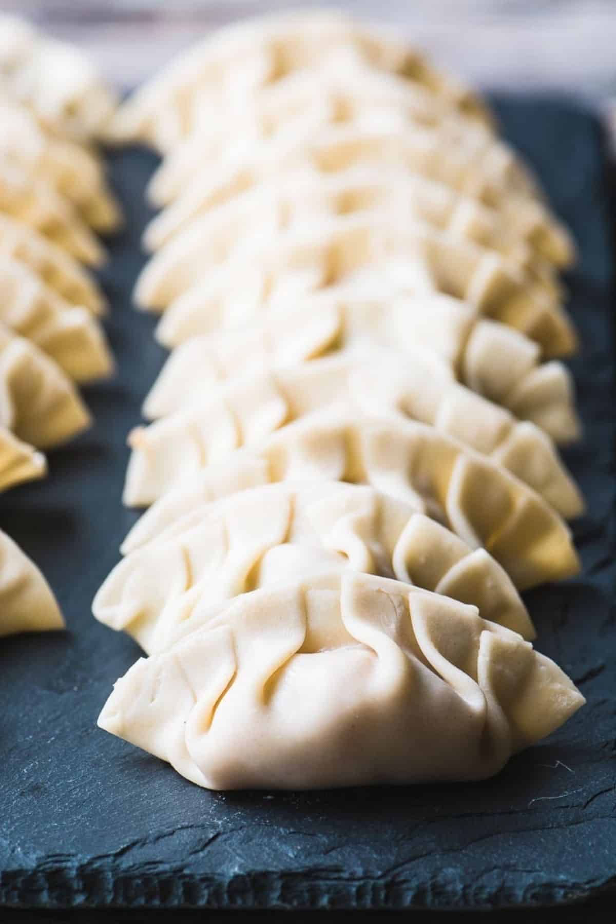 Chinese dumplings ready to cook