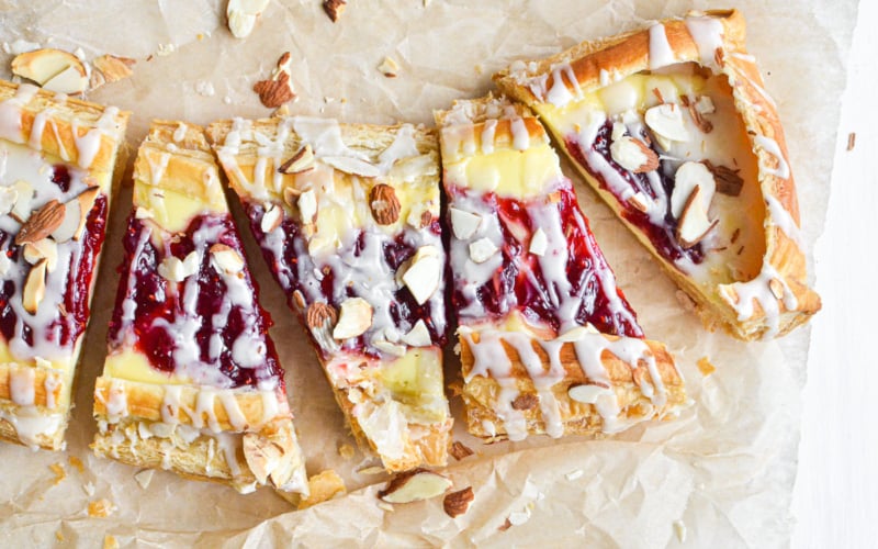 Puff Pastry Danish with raspberry jam