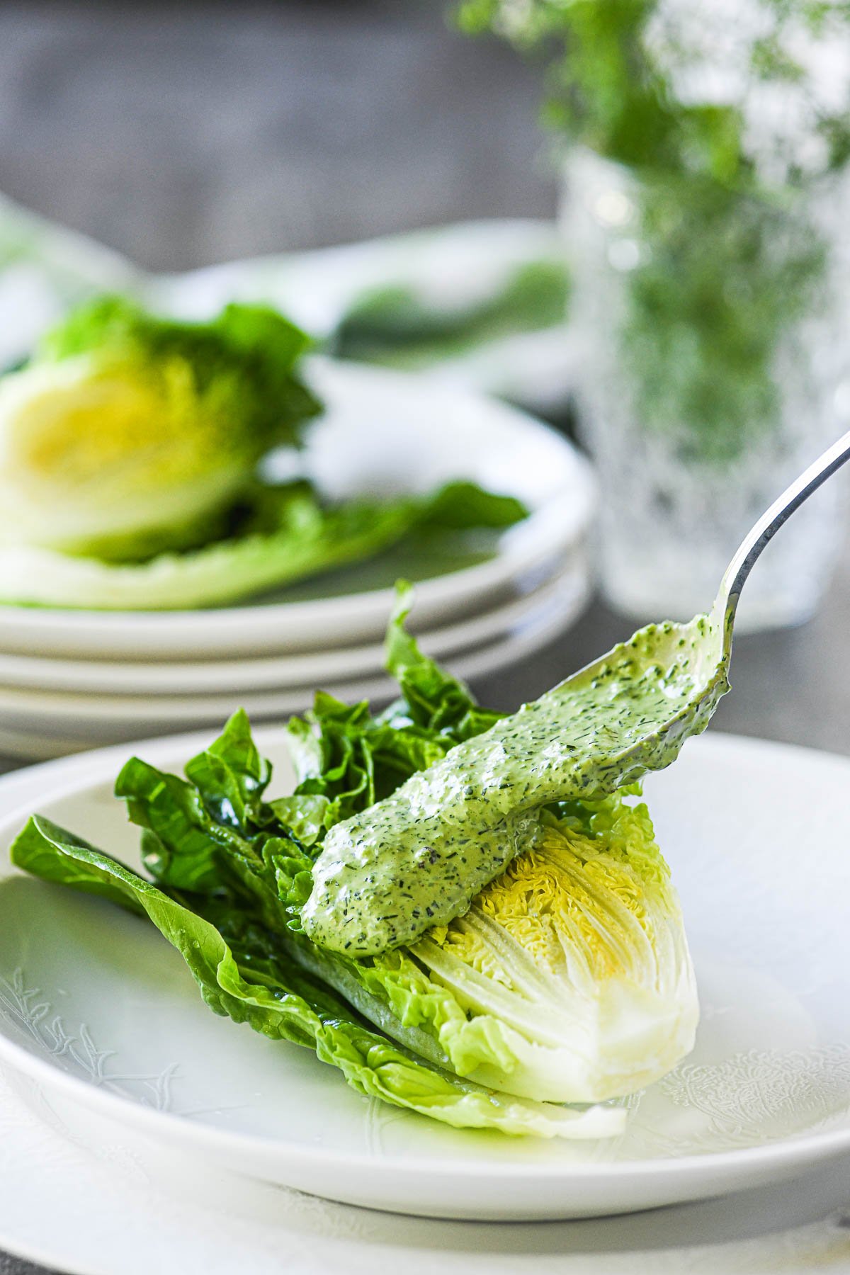 Little Gem Wedges with Radish and Green Goddess Dressing