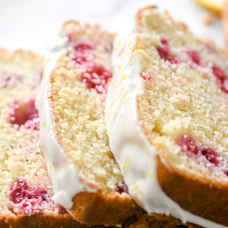 Lemon glazed raspberry bread • the perfect recipe!
