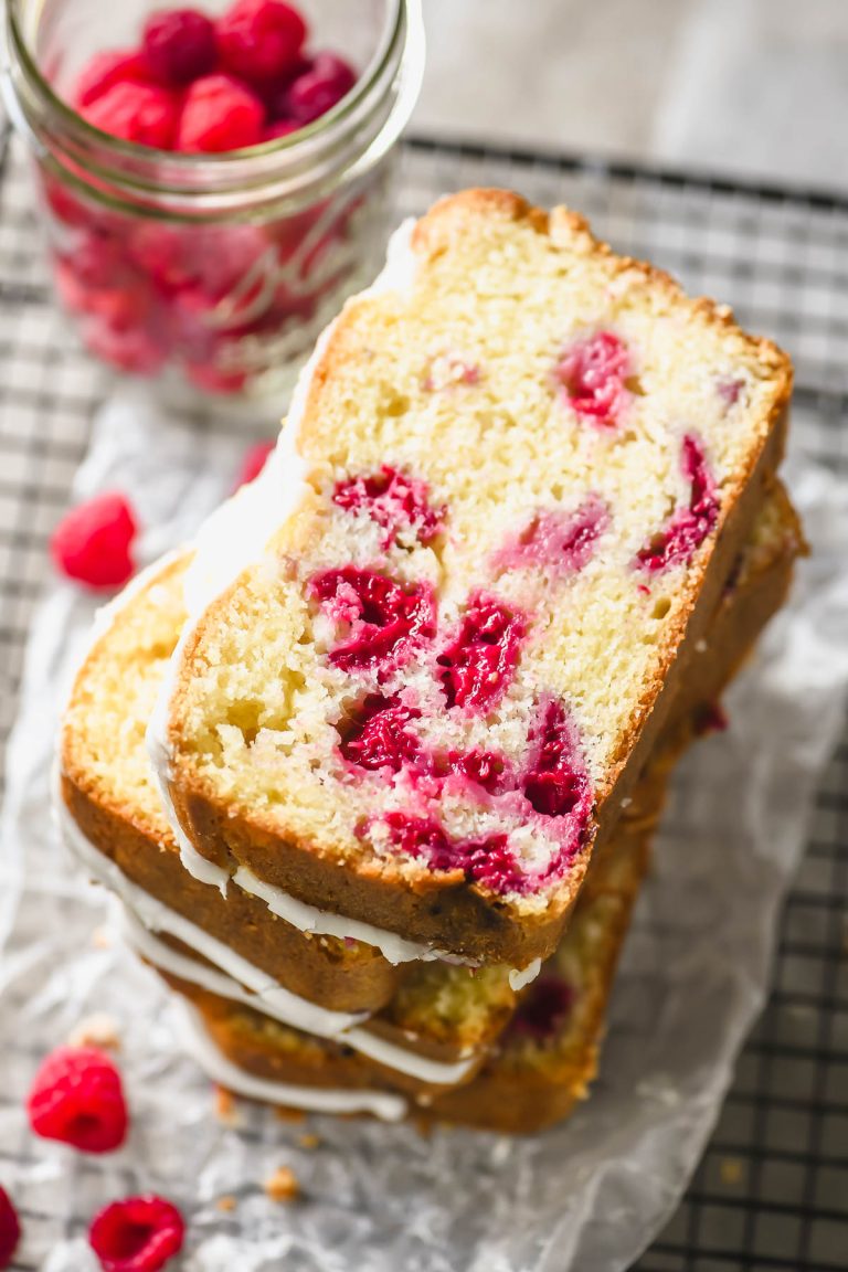 Lemon glazed raspberry bread • the perfect recipe!