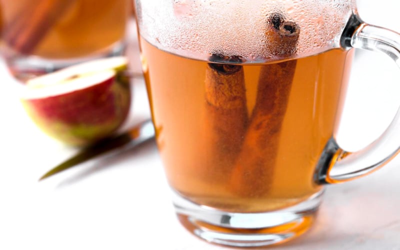 a cup of hot spiced cider.