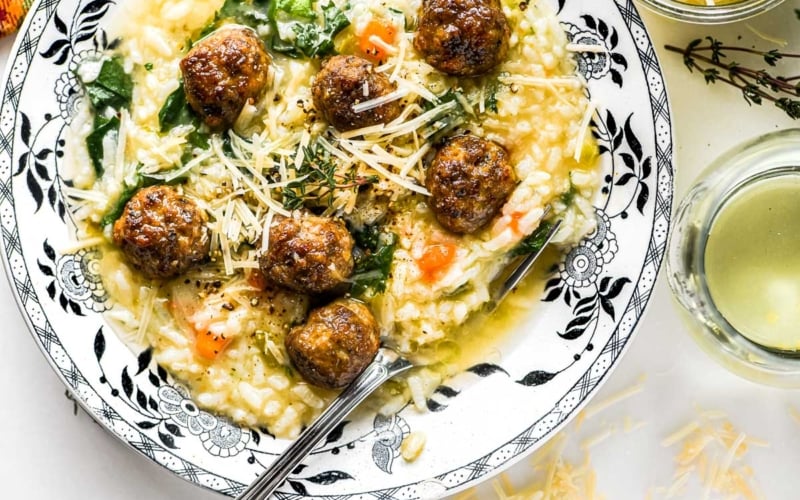 wedding meatball risotto