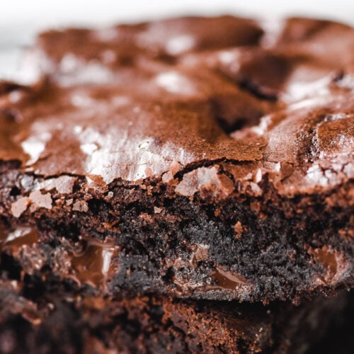 A stack of brownies made from an AI recipe.