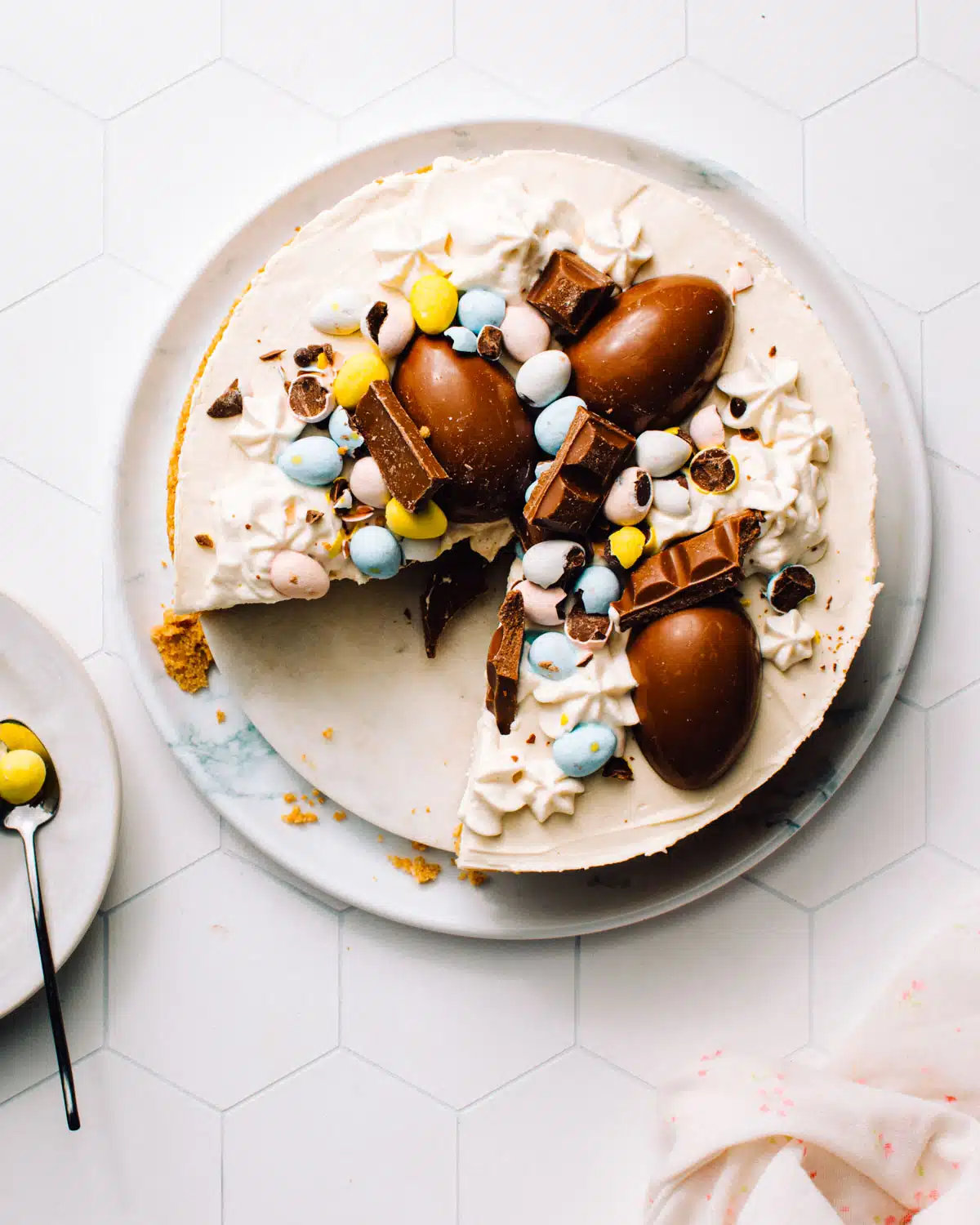 Easter egg cheesecake.
