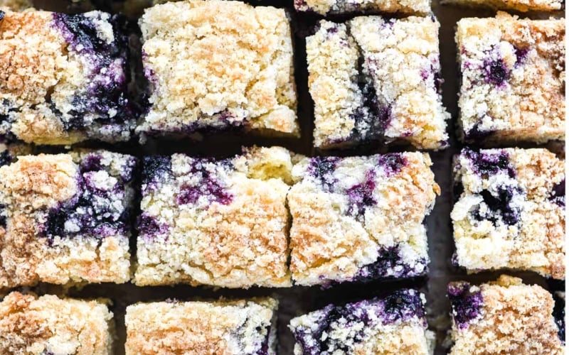 blueberry buckle, sliced.