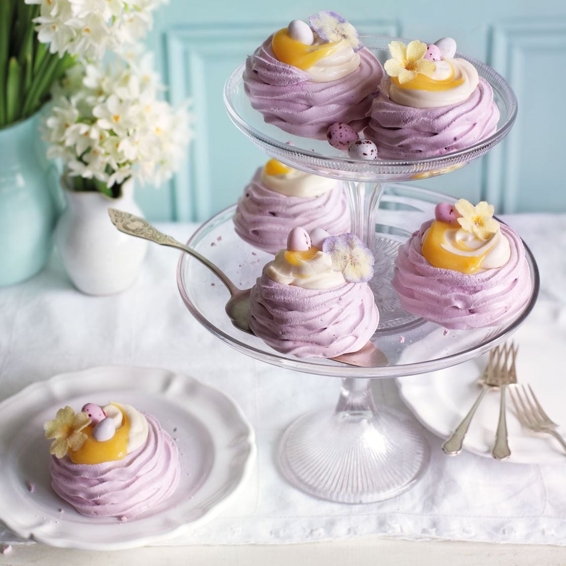 Lavender lemon Easter meringues
