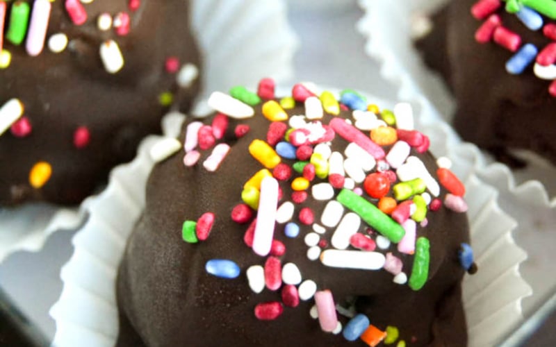 Ice Cream Bon Bons with sprinkles.