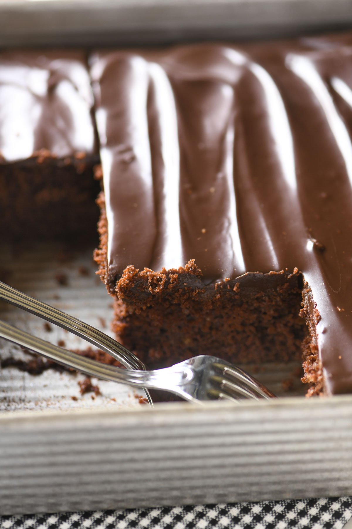 Chocolate Sheet Cake • topped with ganache!