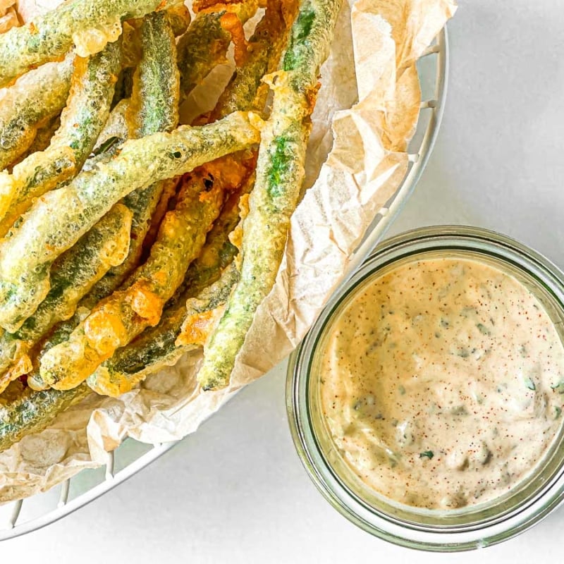 Fried Green Beans • with remoulade sauce!