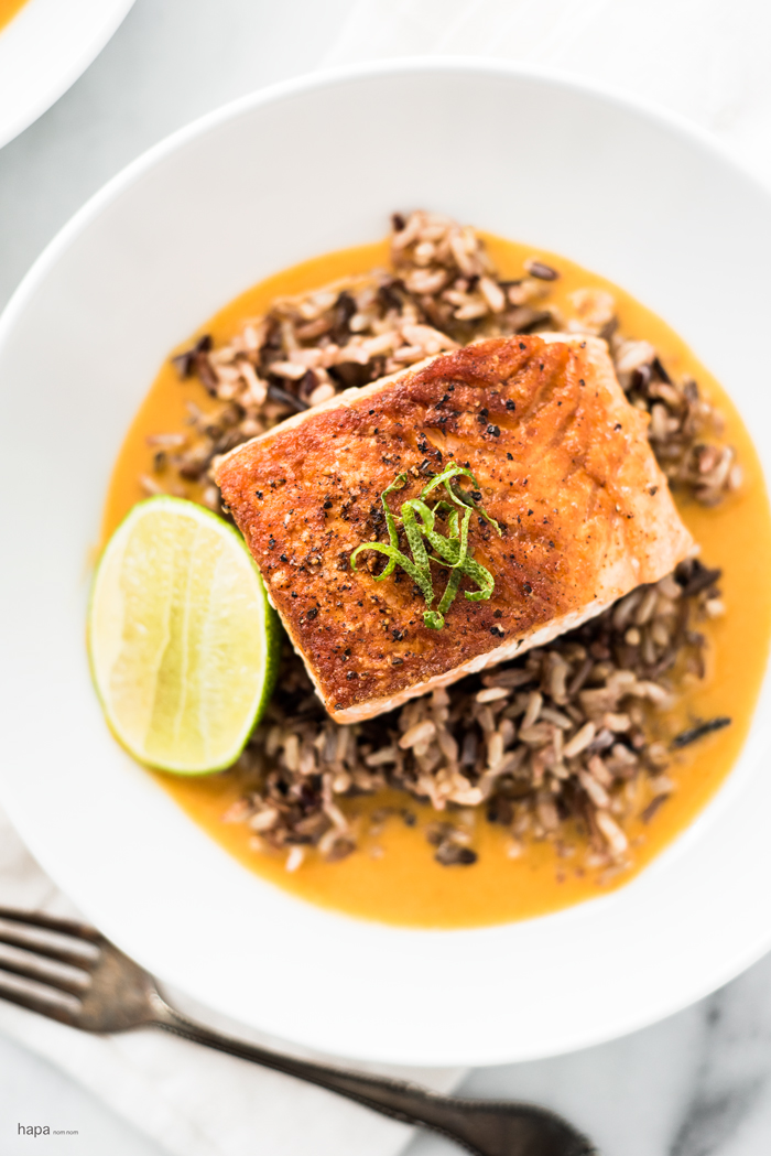 salmon with wild rice