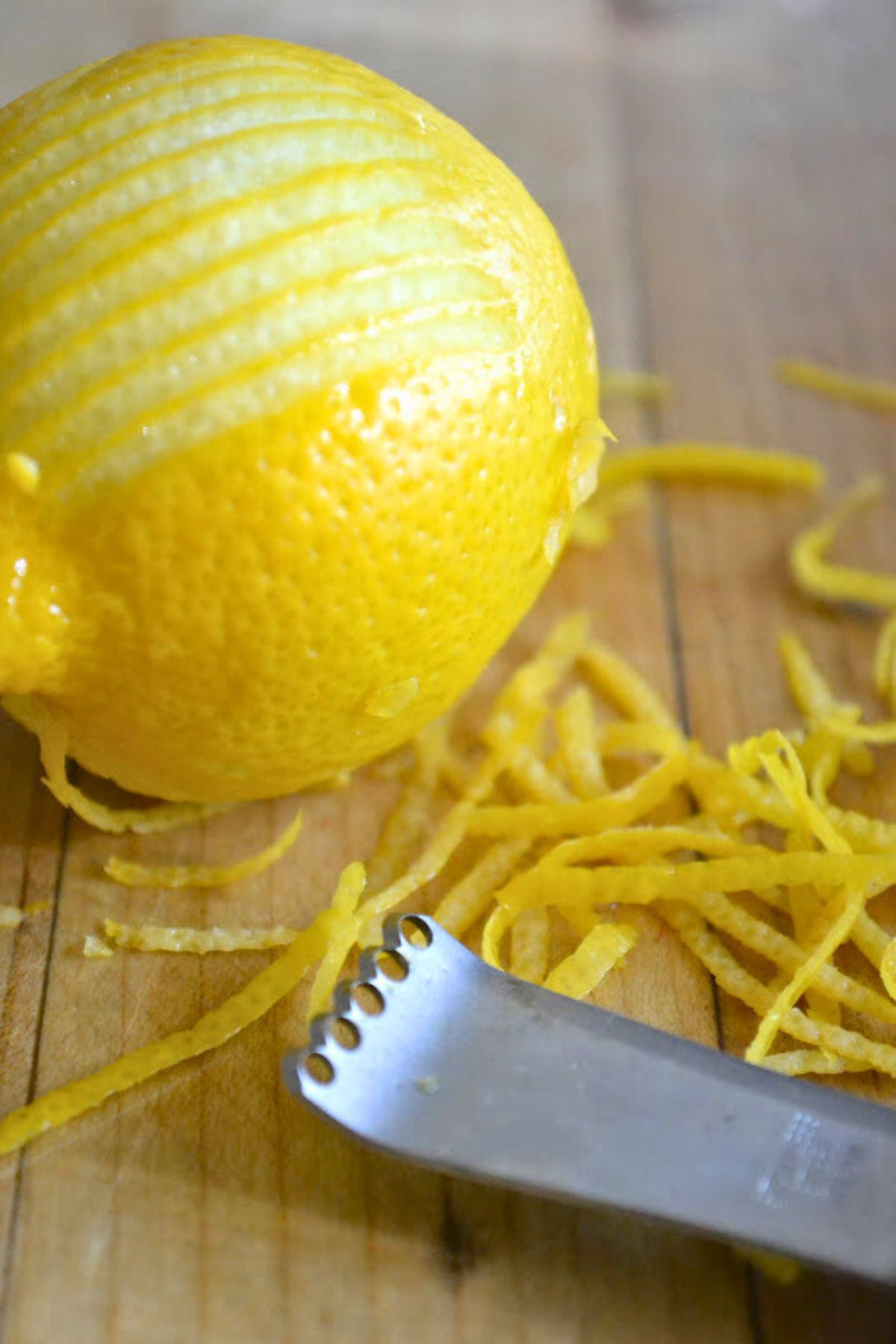 Zesting lemon for Persian Jeweled Rice