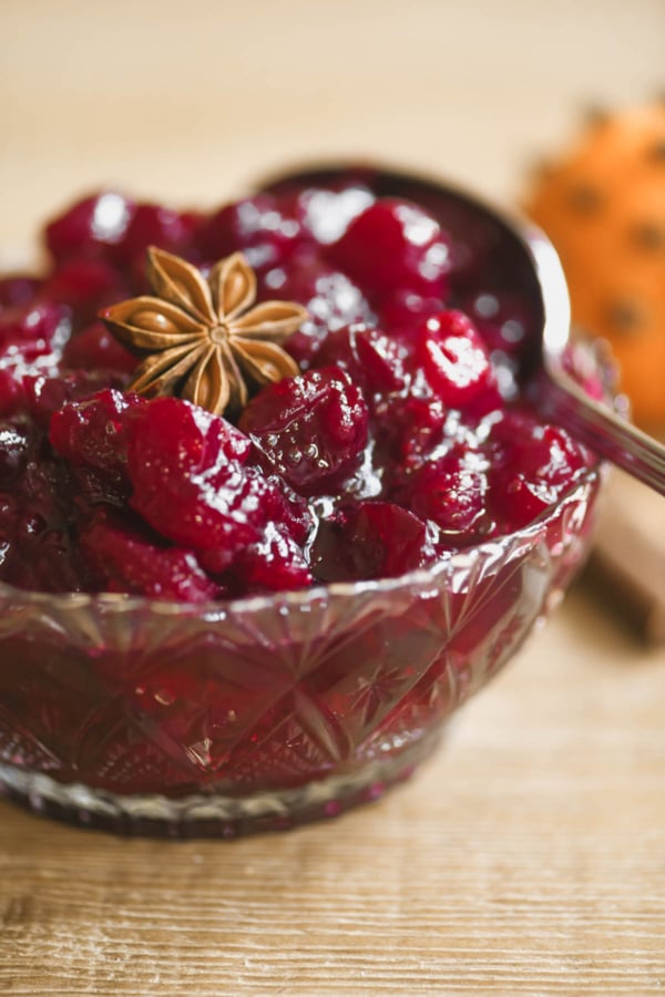 Mulled Wine Cranberry Sauce • The