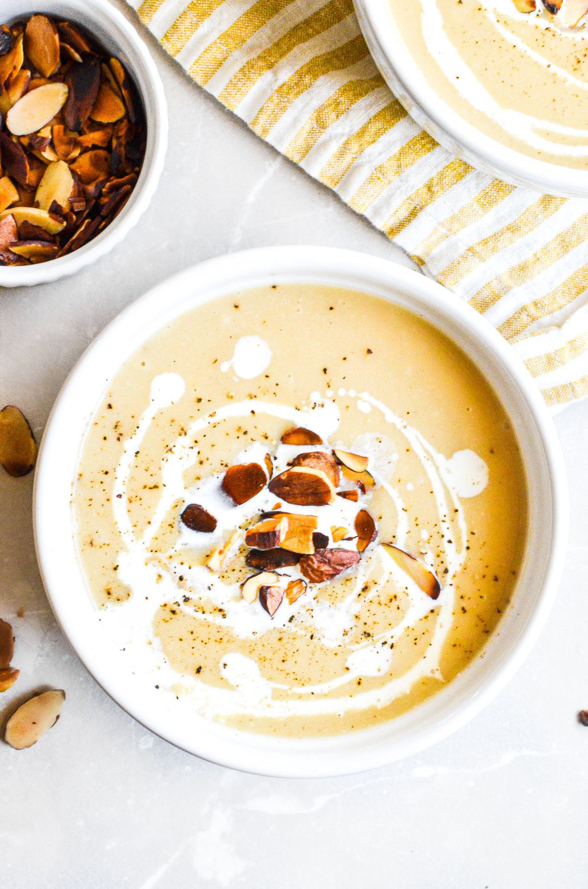 parsnip soup with napkin.
