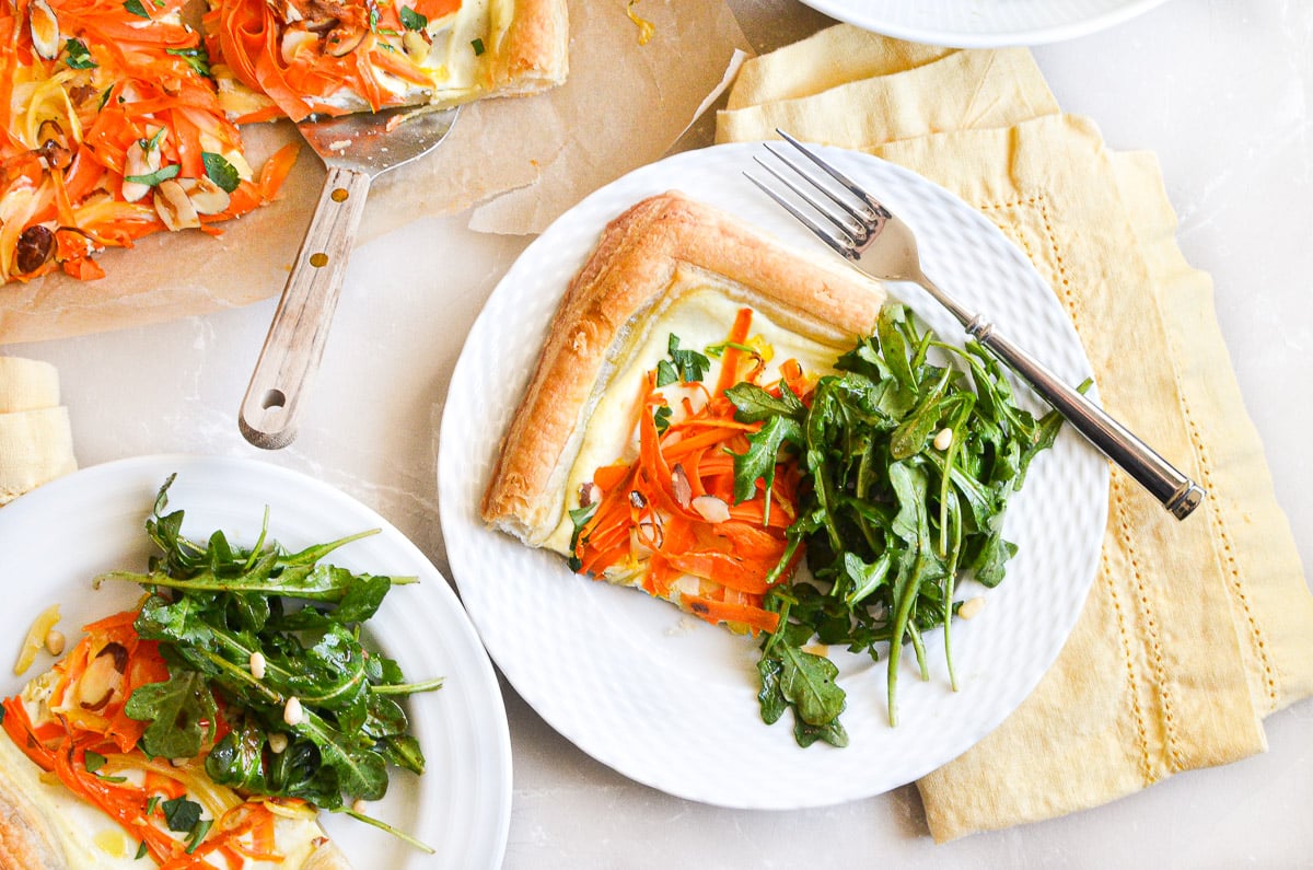 Shredded carrot tart.