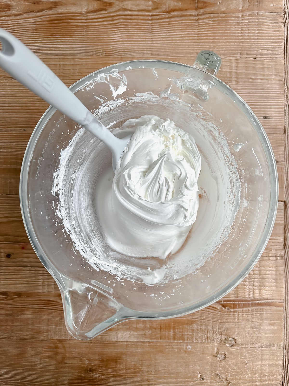 meringue in a stand mixer bowl
