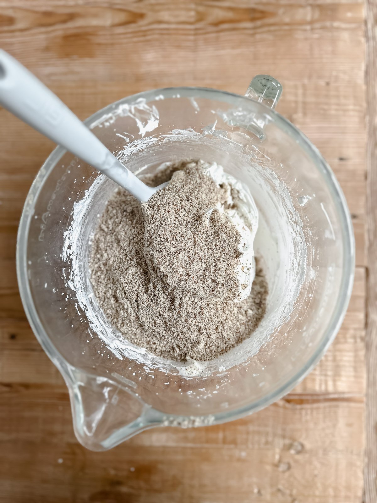 Folding almond flour into meringue for sarah bernhardt cookies
