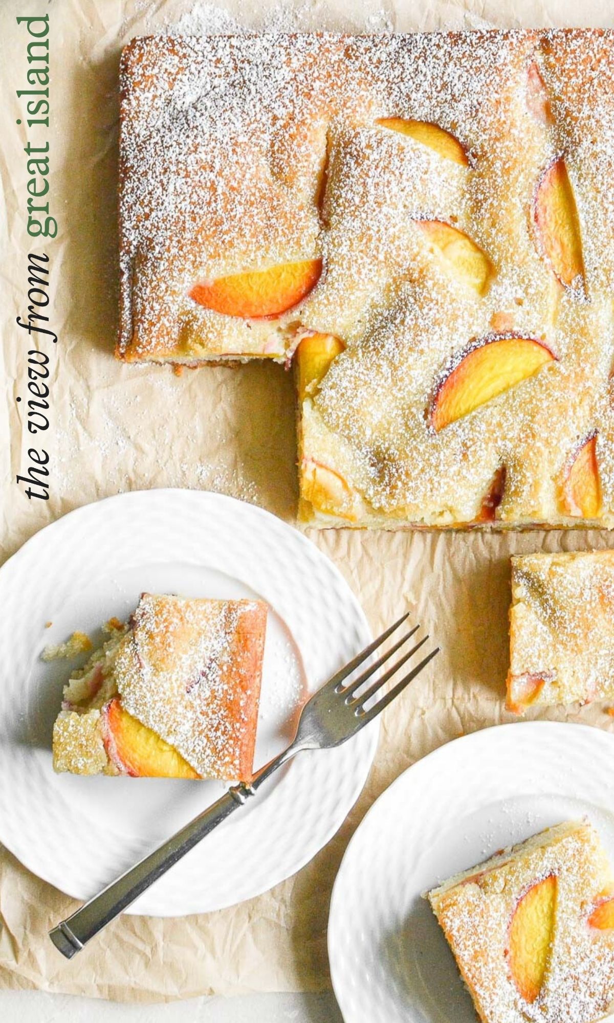 almond peach cake pin