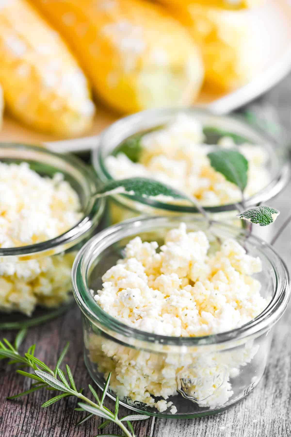 Boursin butter in small jars.