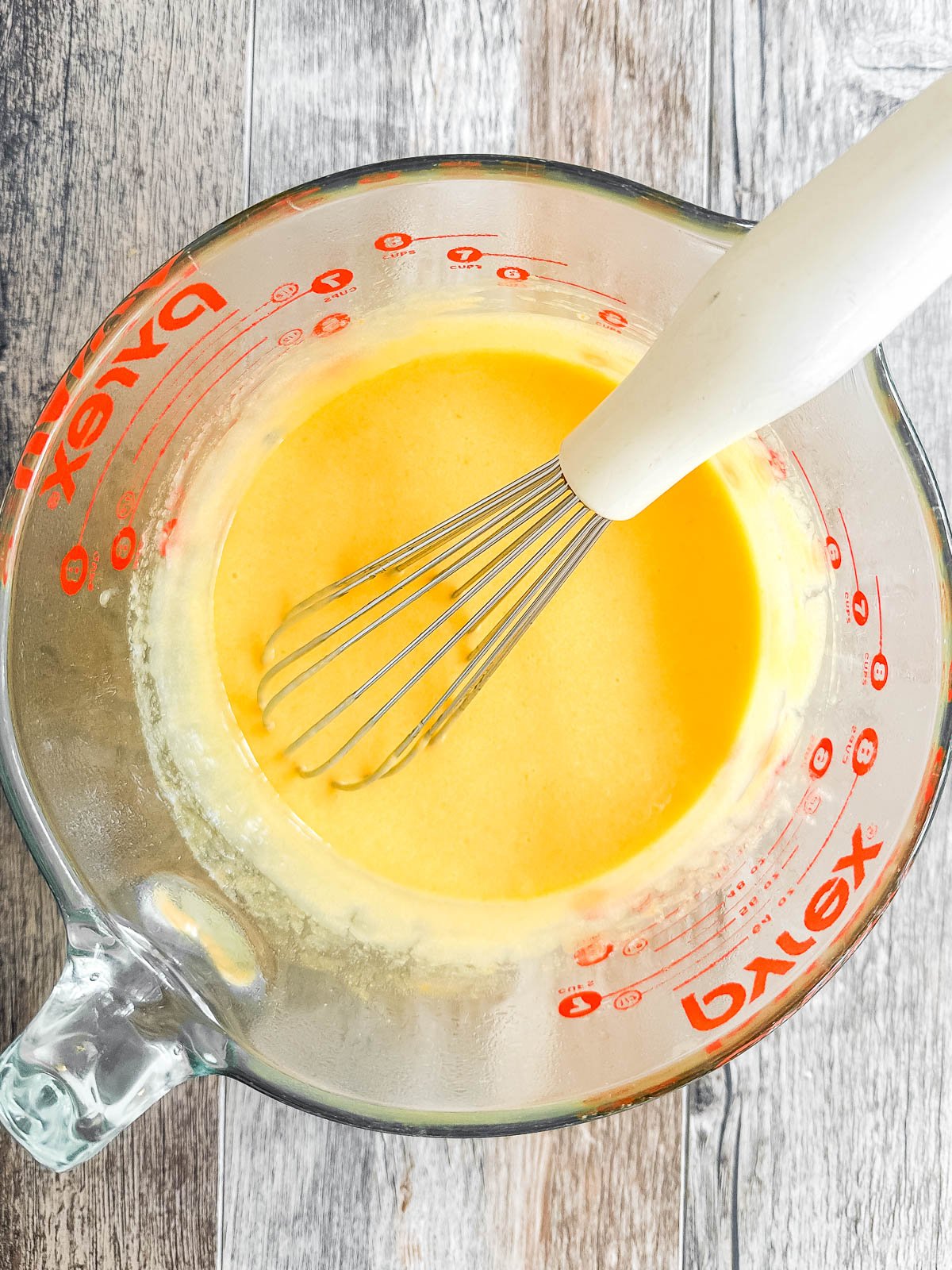 Making apricot curd in the microwave.