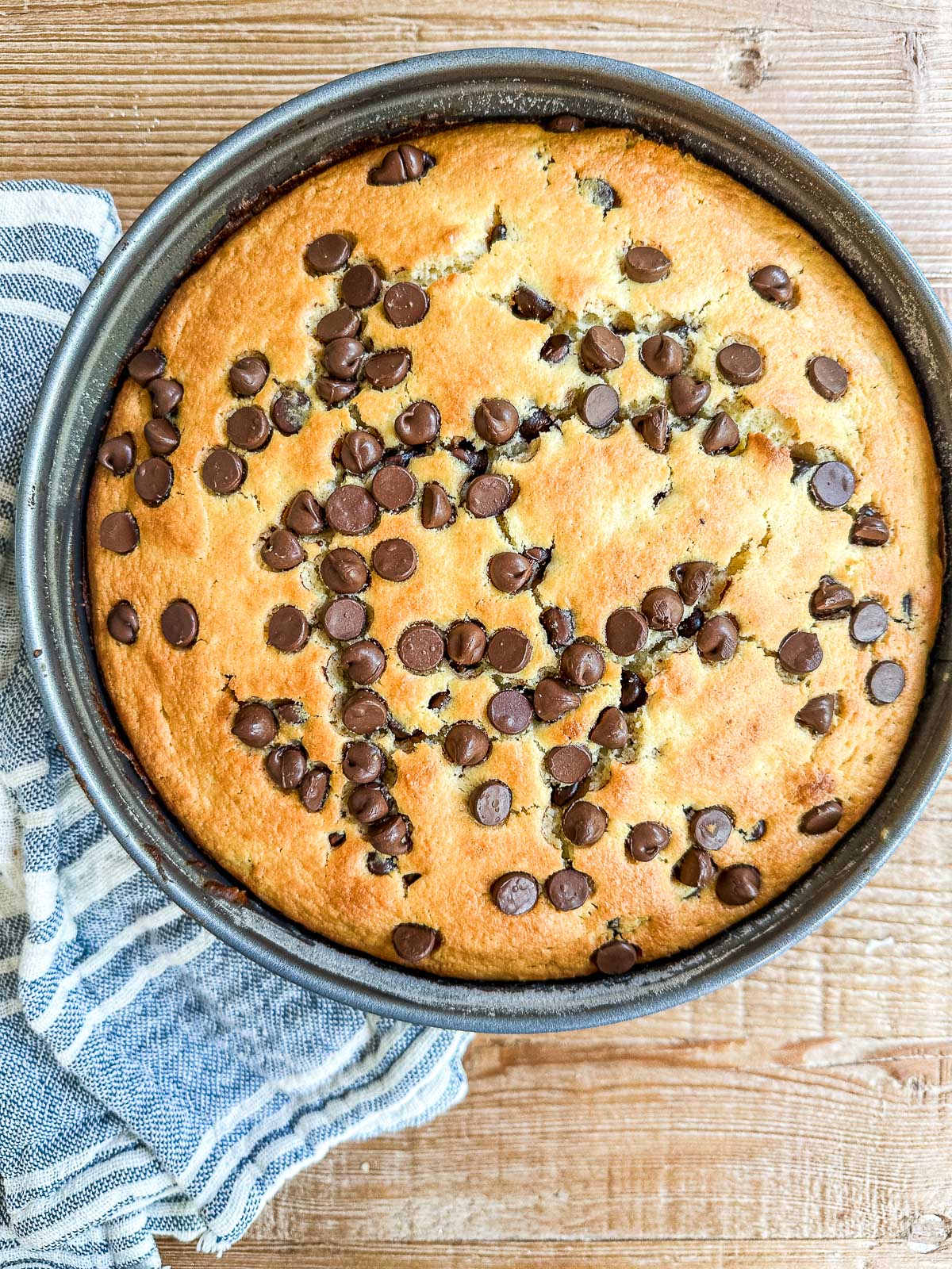 chocolate chip ricotta cake after baking.