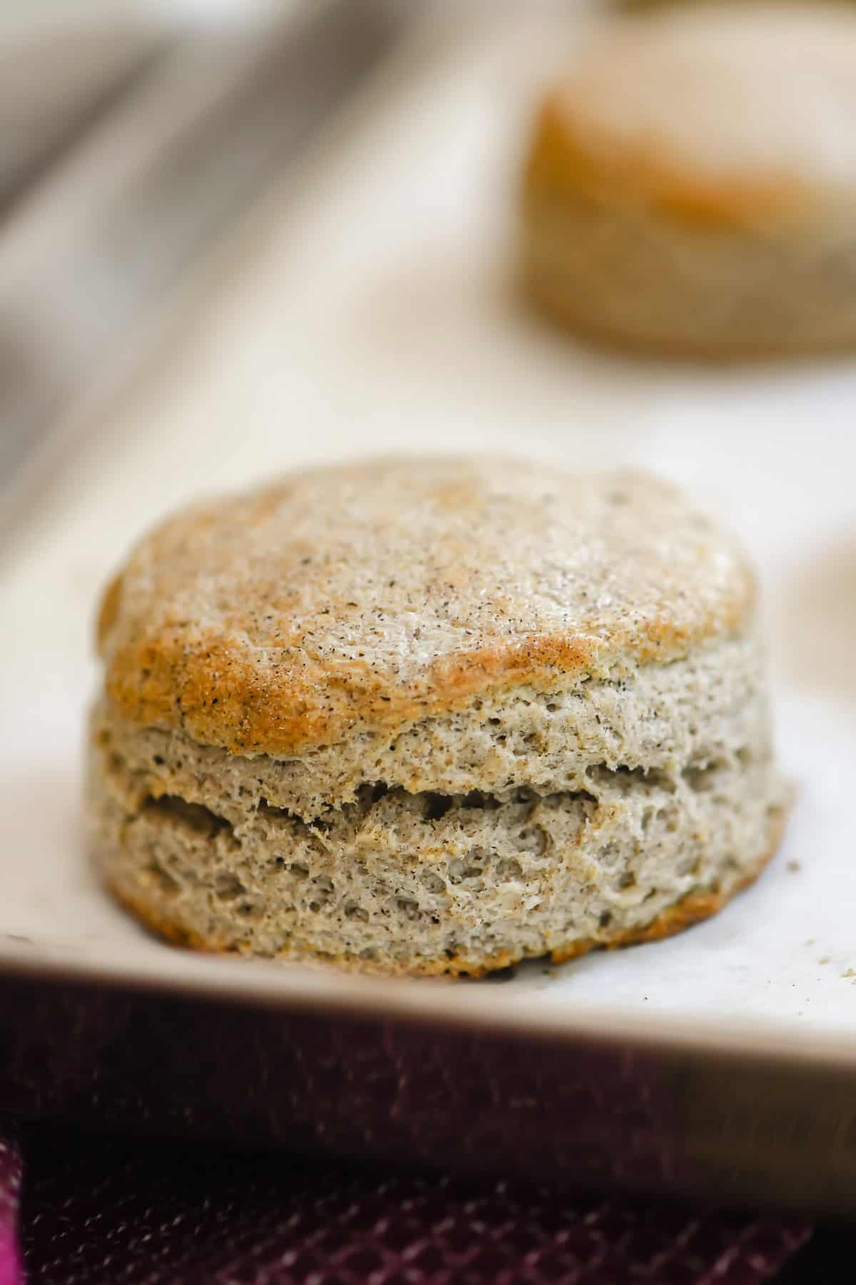 a beautiful tender buckwheat biscuit just out of the oven.