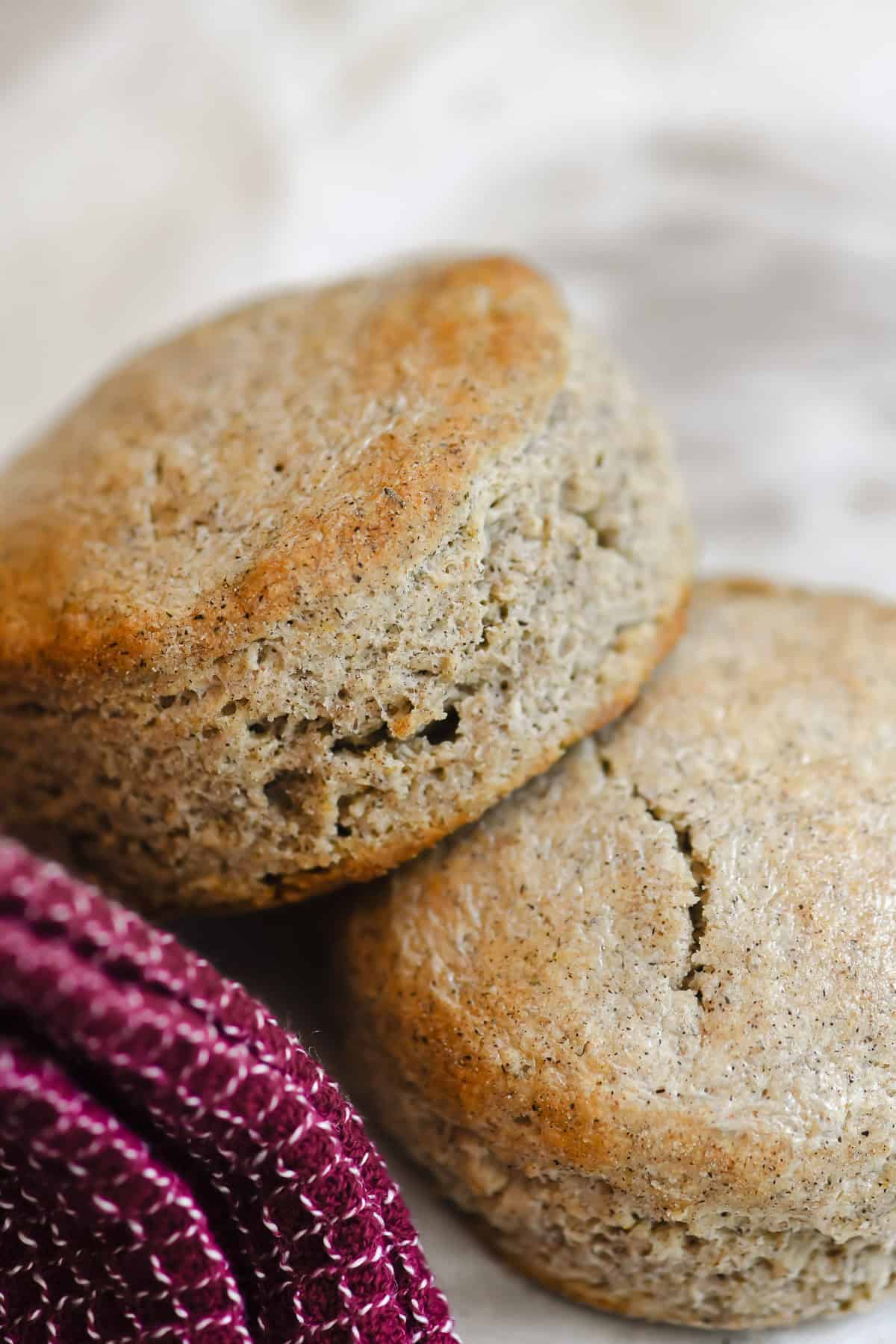 Tender buckwheat biscuits on a plate.