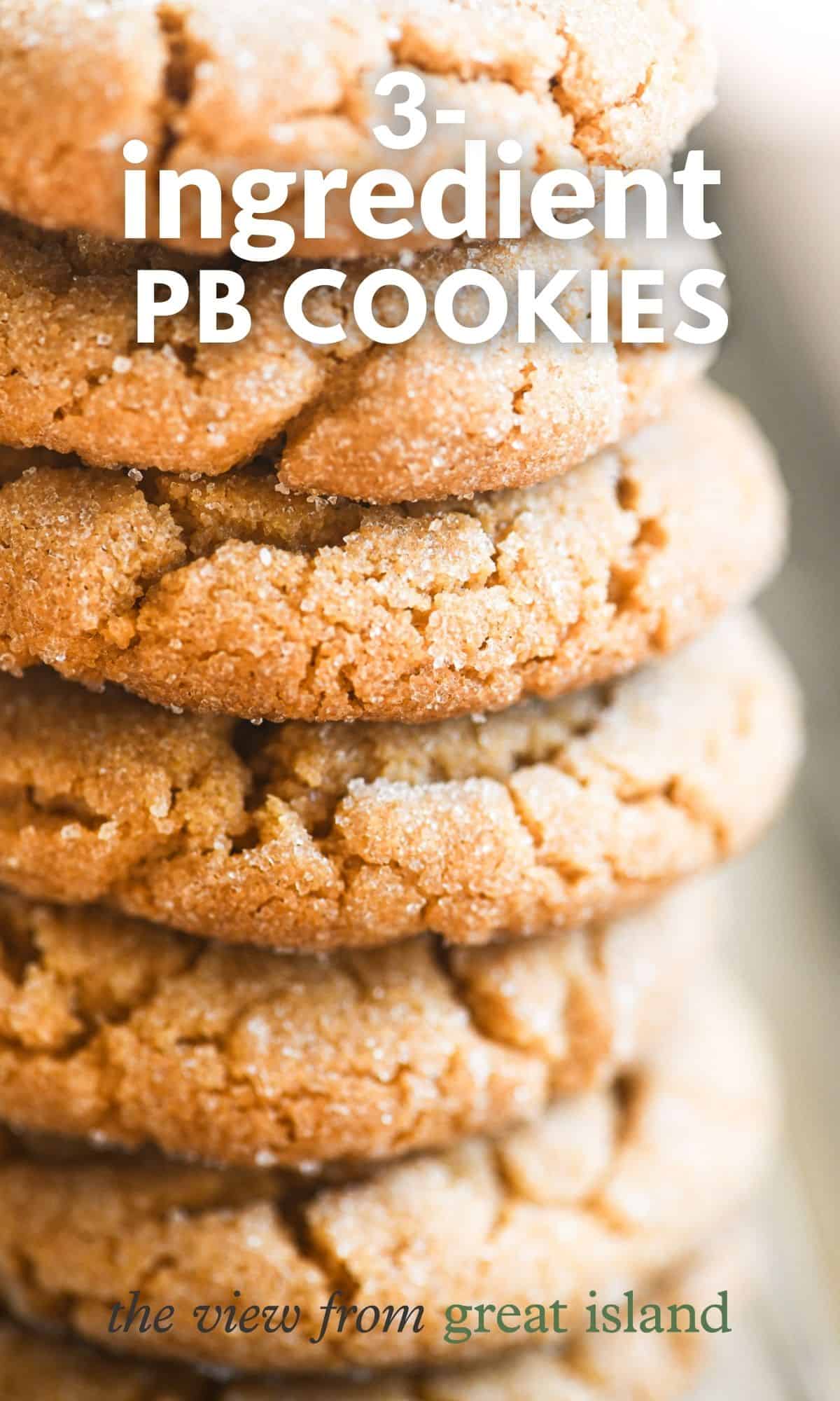 3 ingredient peanut butter cookies pin
