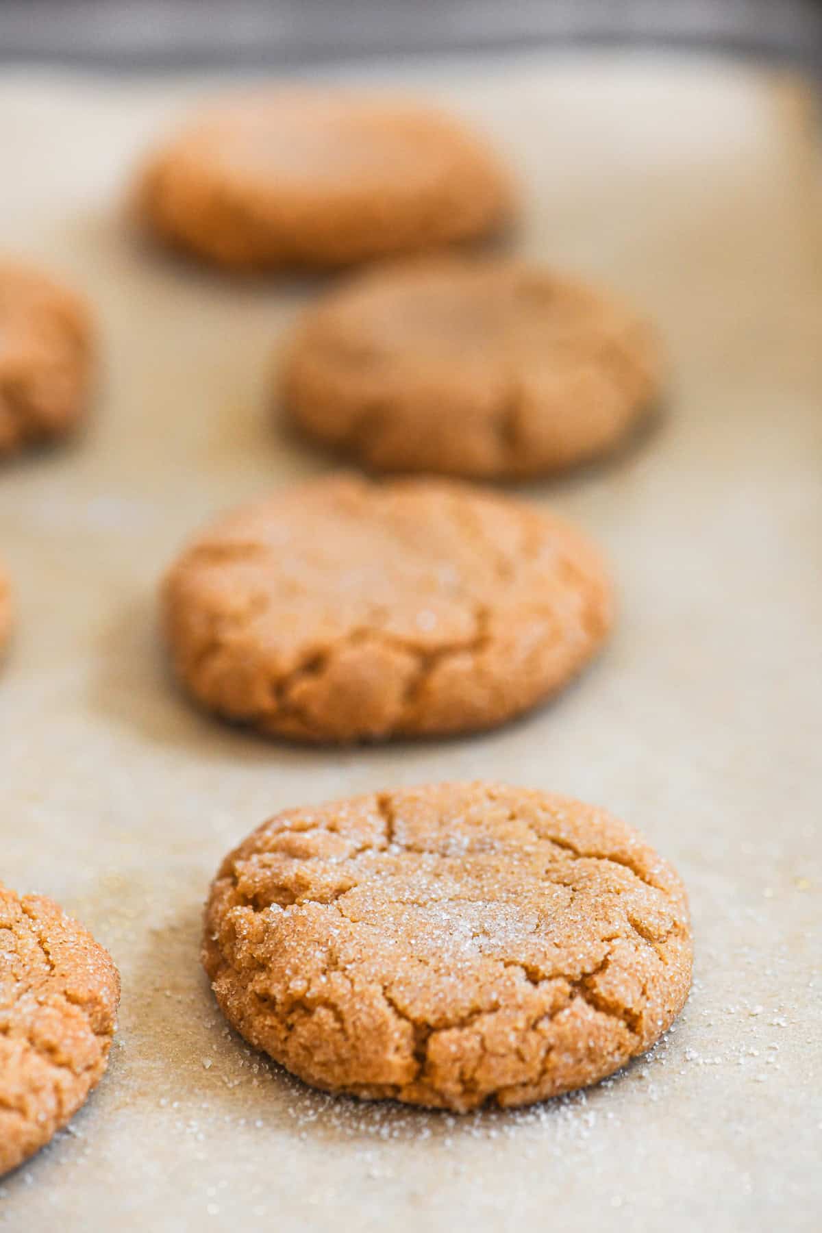 3 ingredient peanut butter cookies on parchment paper.