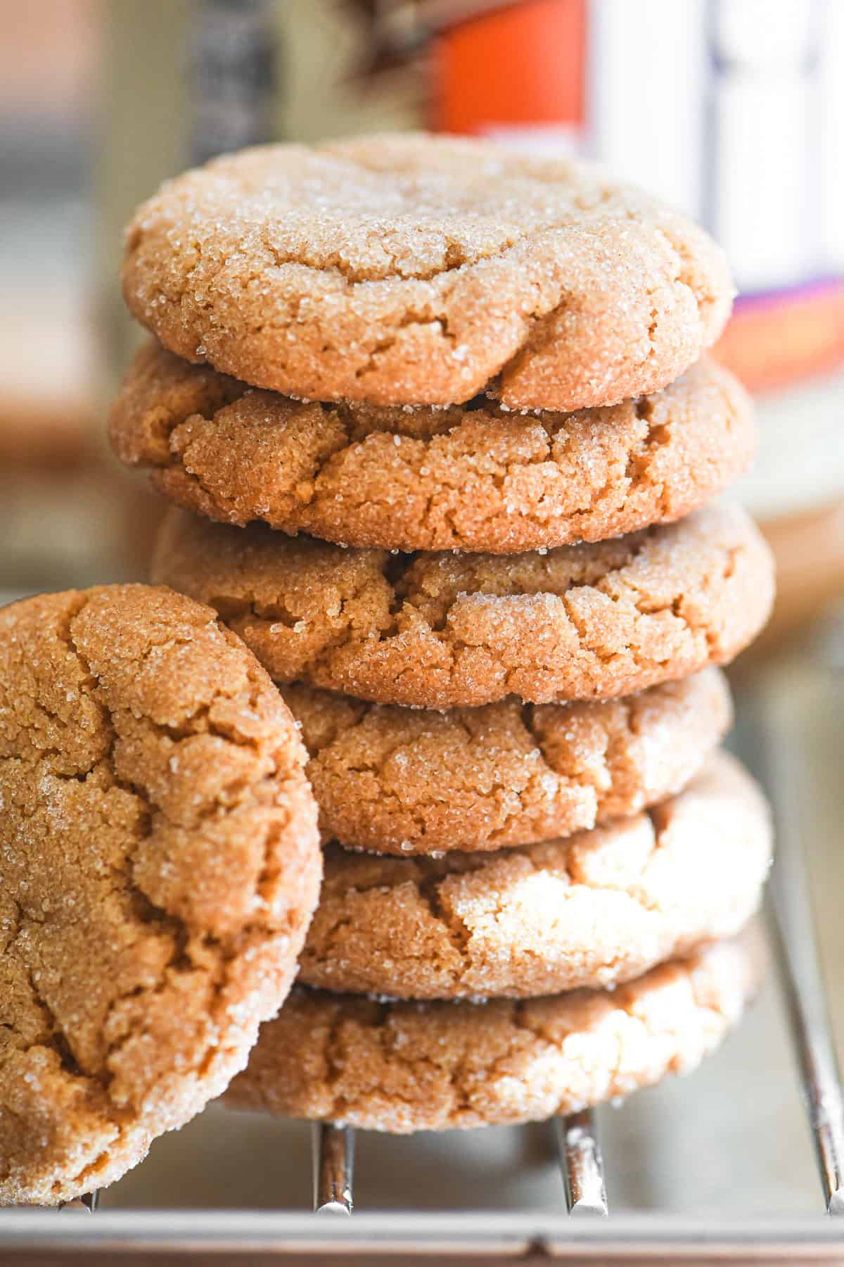 Stack of 3 ingredient peanut butter cookies.