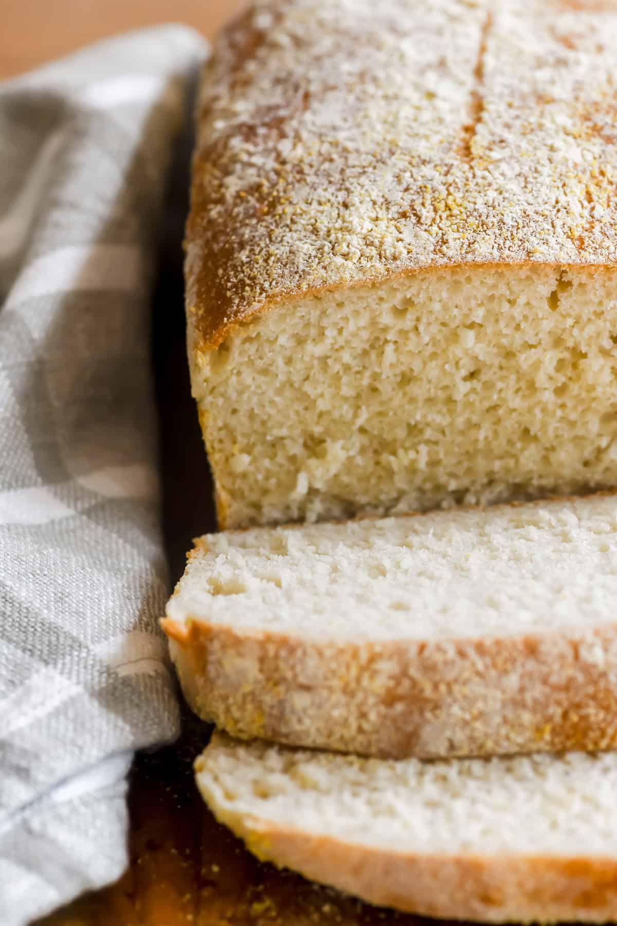 toasting white bread, sliced.