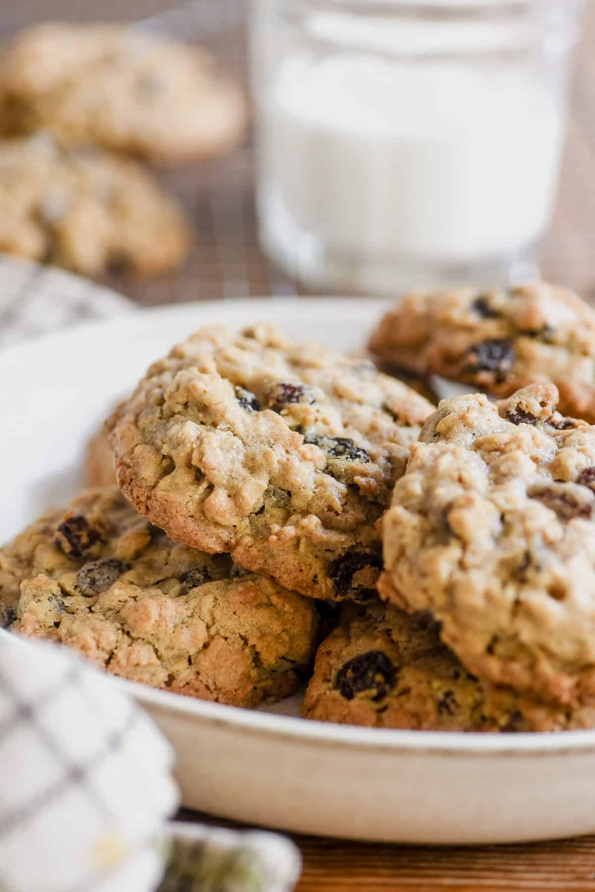 a plate of Dr. Mark's life changing oatmeal raisin cookies.